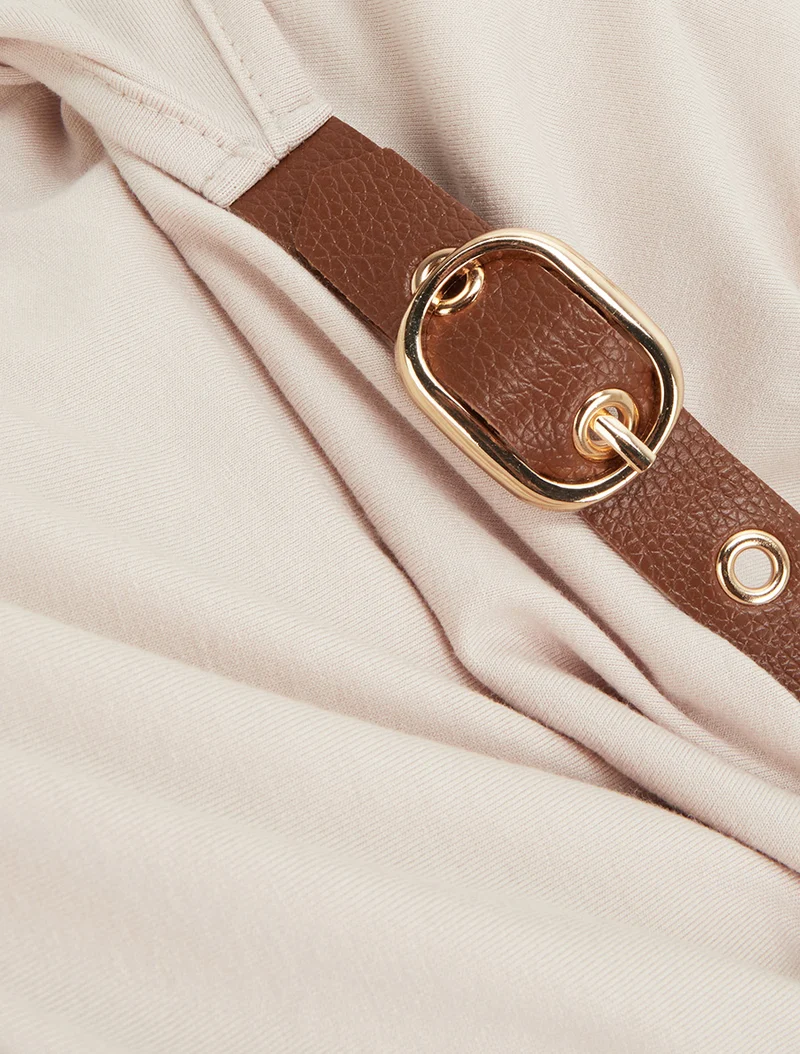 Trägertop aus Kunstleder - Beige