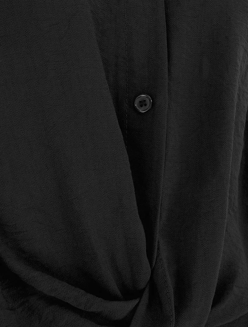 Oberteil mit Knoteneffekt - Schwarz