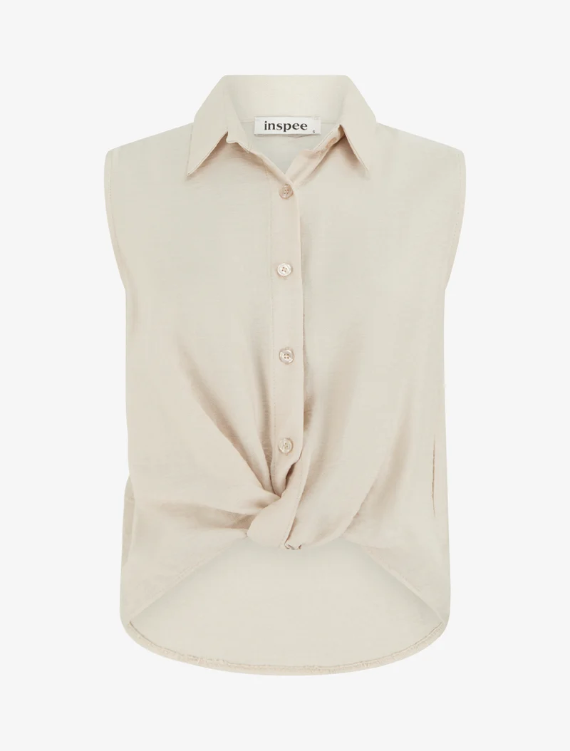 Oberteil mit Knoteneffekt - Beige