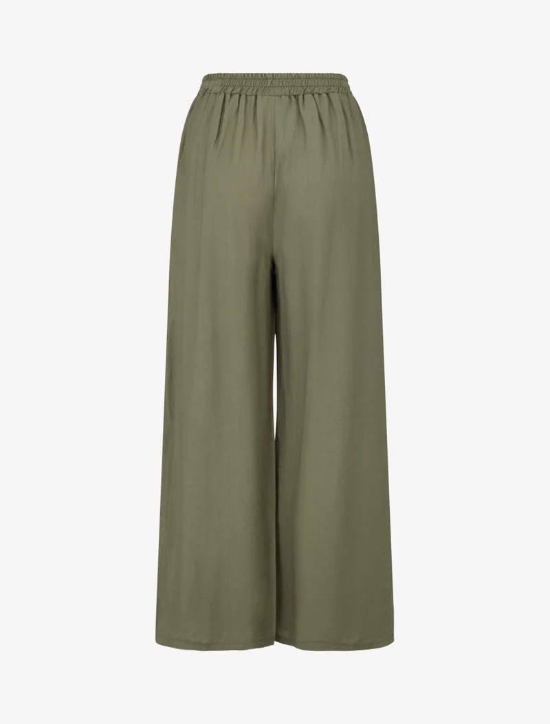 Weite Hose mit Faltendetail - Kaki