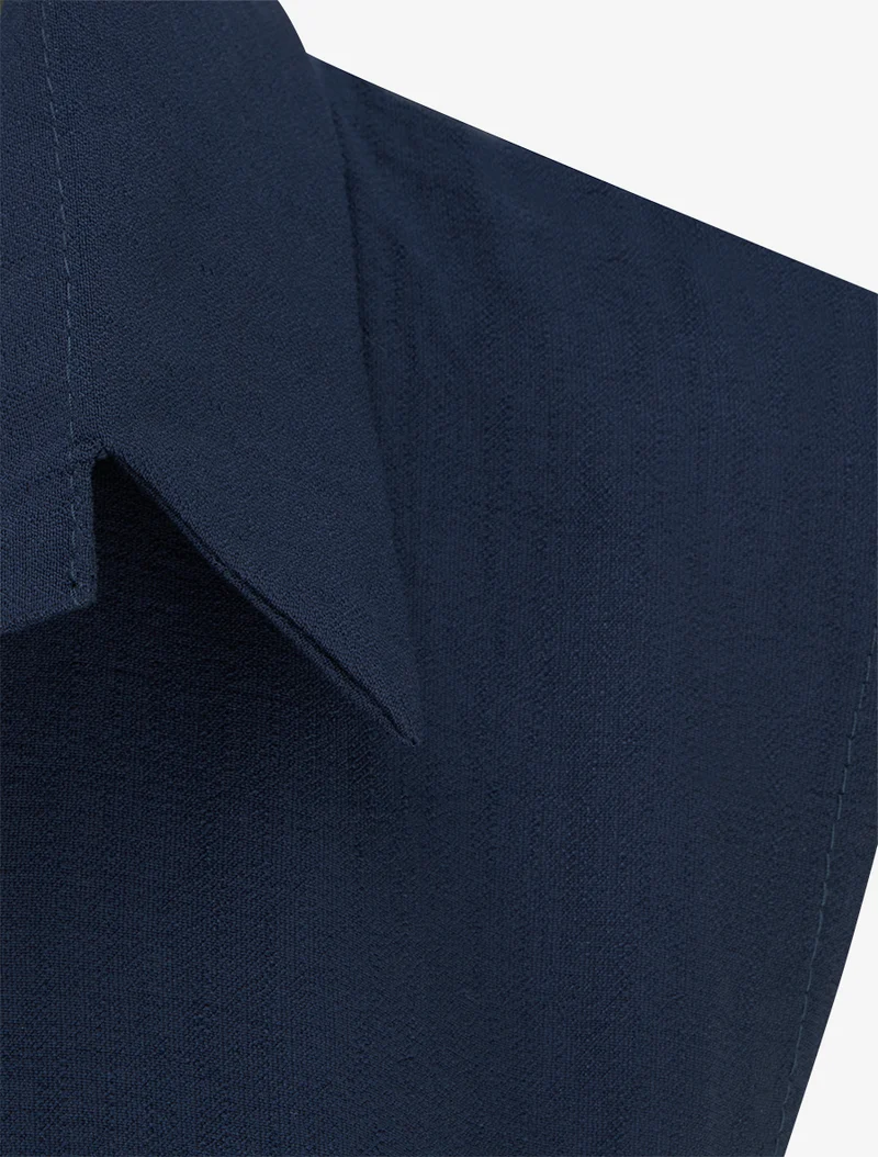 Ärmelloses Hemdkleid mit Bindebändern - Marine