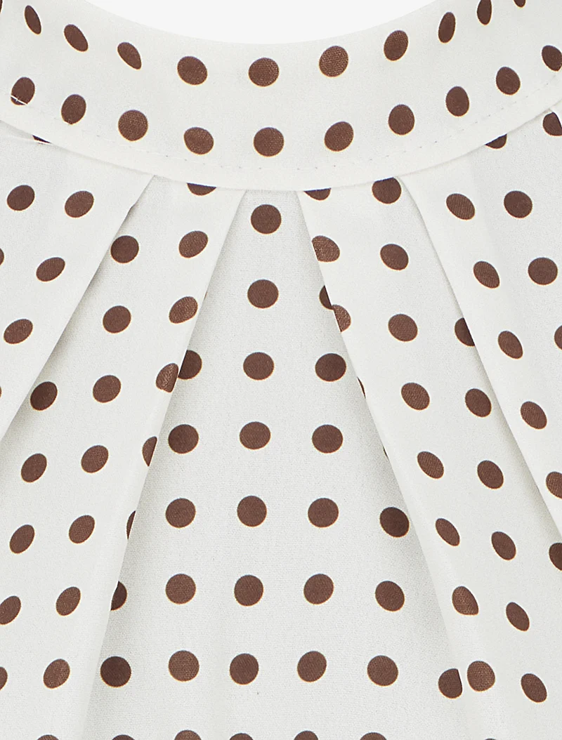 Ärmelloses Oberteil mit Tupfenmuster - Beige