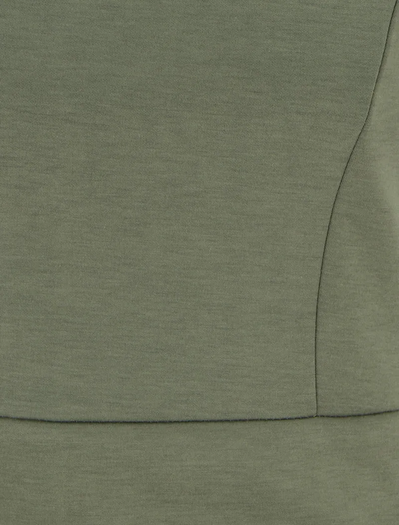 Figurbetontes Kleid mit dekorativen Knöpfen - Kaki