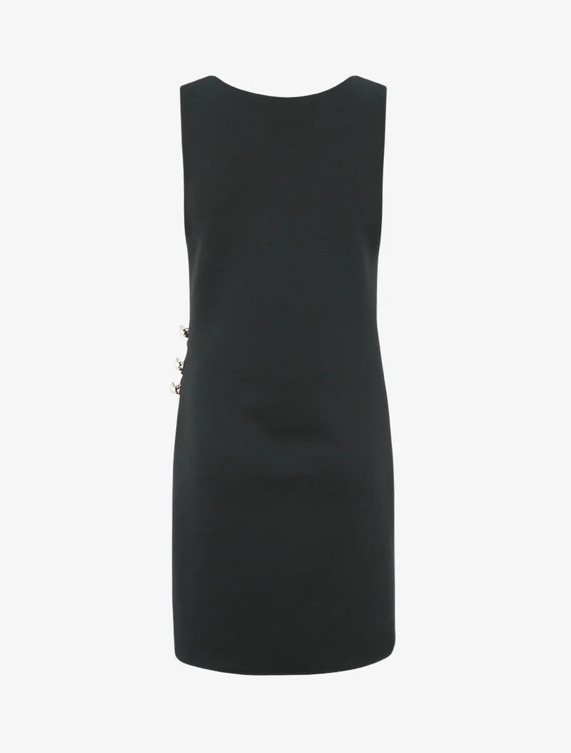 Figurbetontes Kleid mit dekorativen Knöpfen - Schwarz
