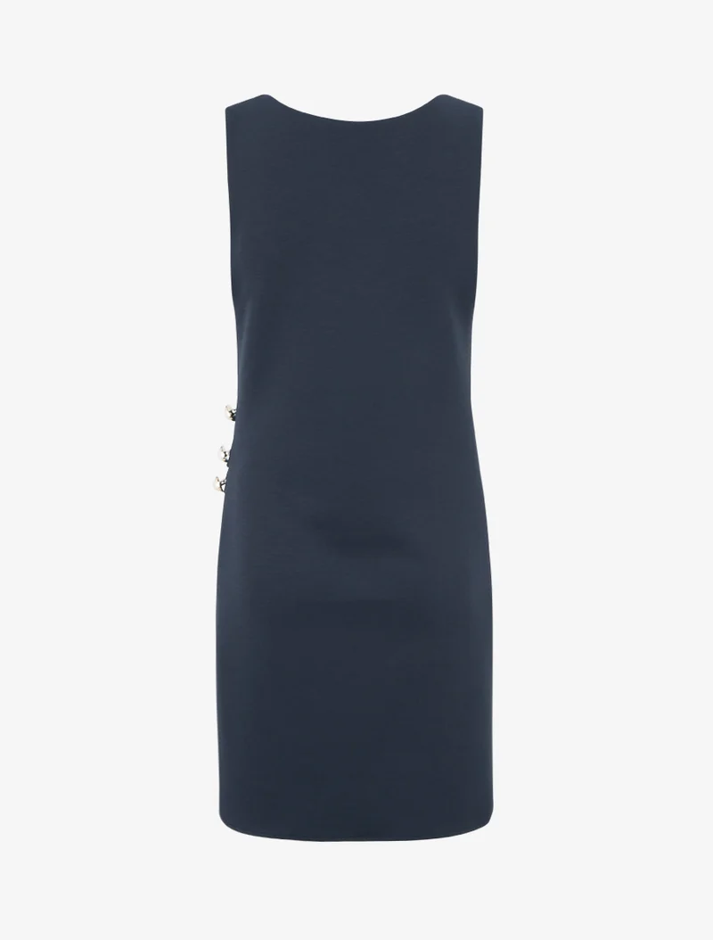 Figurbetontes Kleid mit dekorativen Knöpfen - Marine