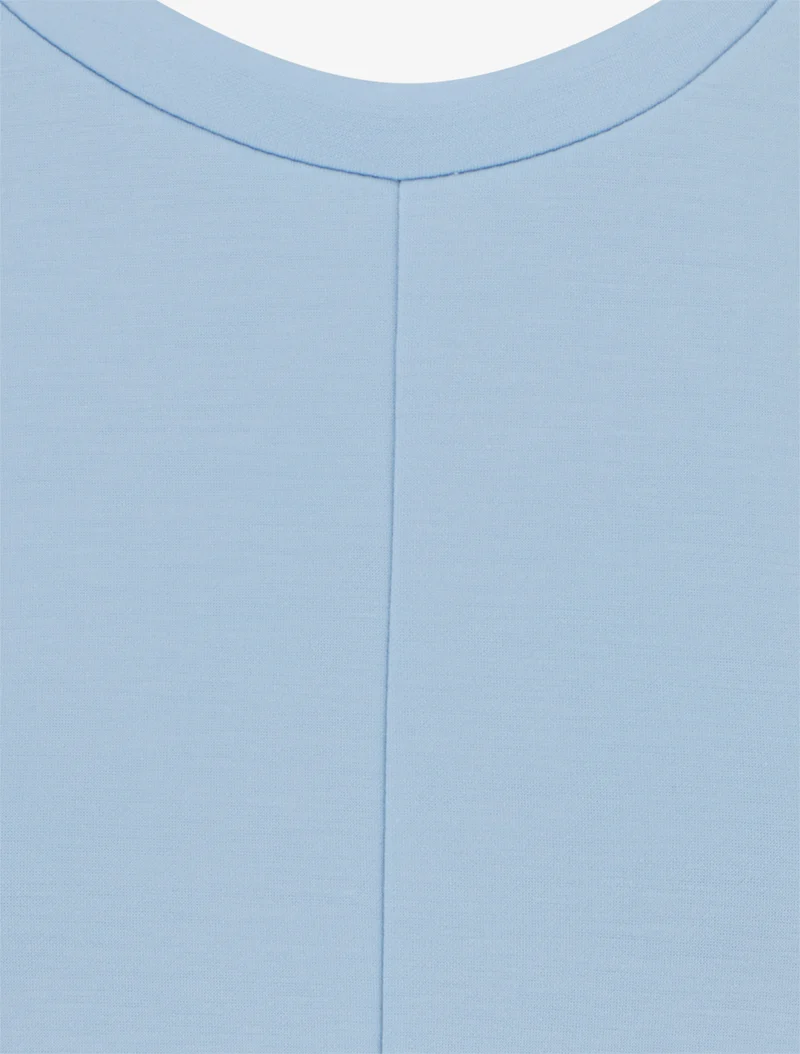 Ärmelloses Oberteil mit Drapierungseffekt und Knöpfen - Himmelblau