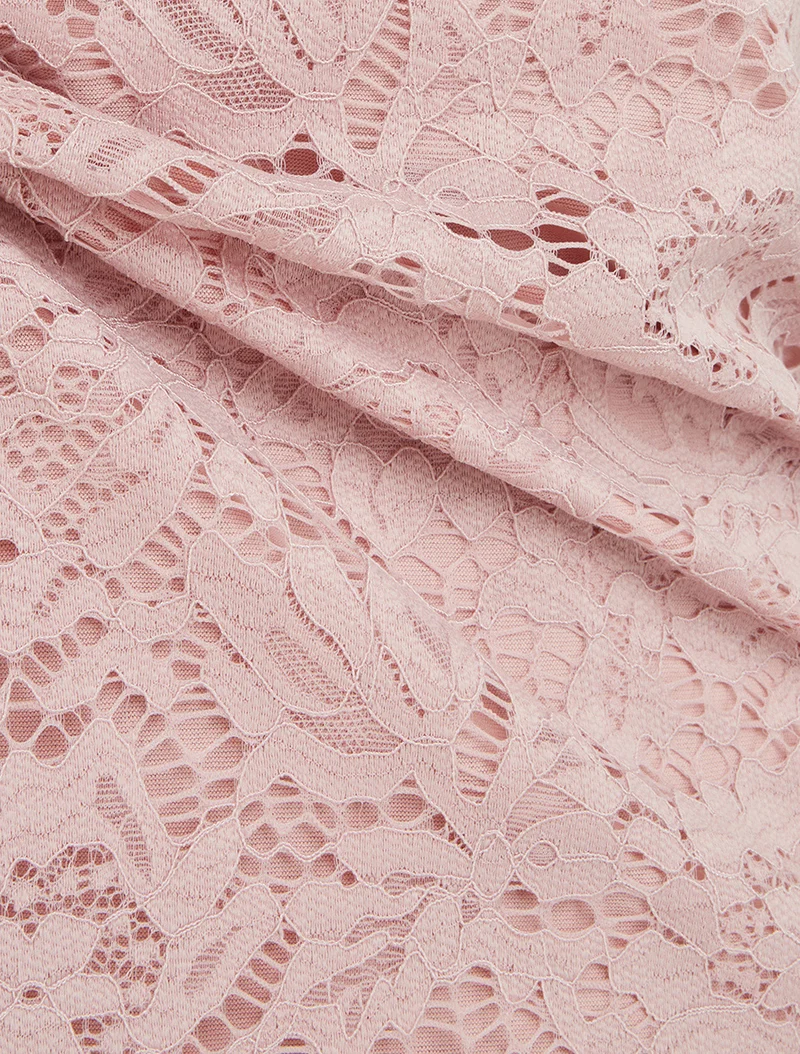 Spitzenoberteil mit kurzen Ärmeln - Rose