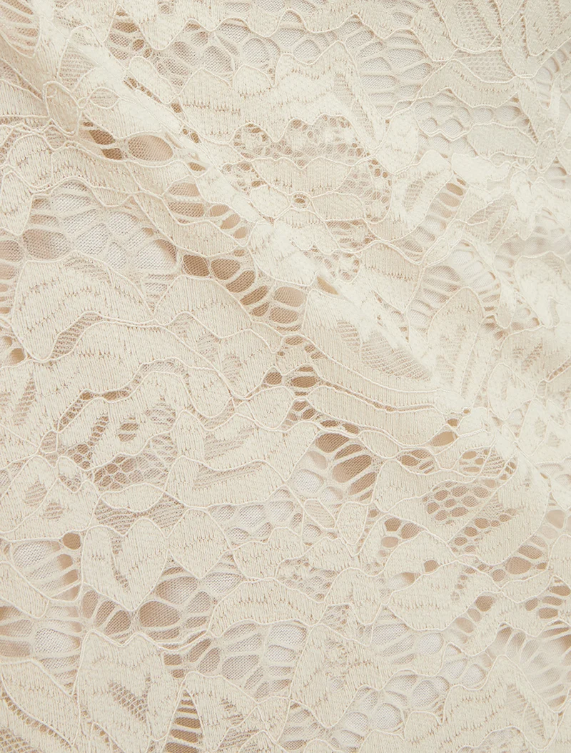 Spitzenoberteil mit kurzen Ärmeln - Beige
