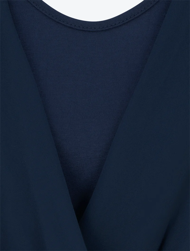 Oberteil mit Rüschenärmeln - Mitternachtsblau