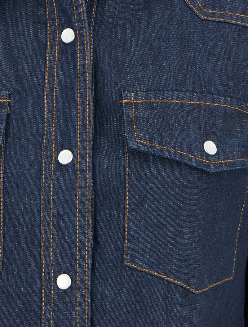 Basic-Jeanshemd - Rohblau
