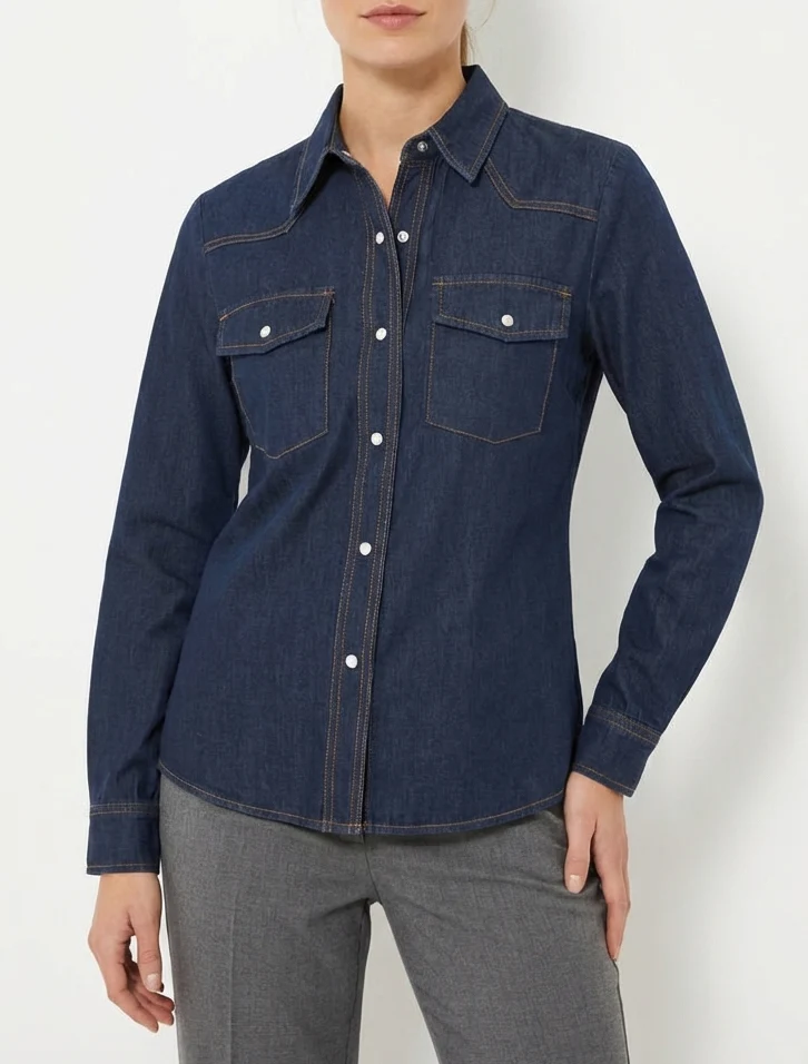 Basic-Jeanshemd - Rohblau