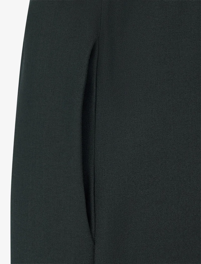 Weite einfarbige Hose mit hoher Taille - Schwarz