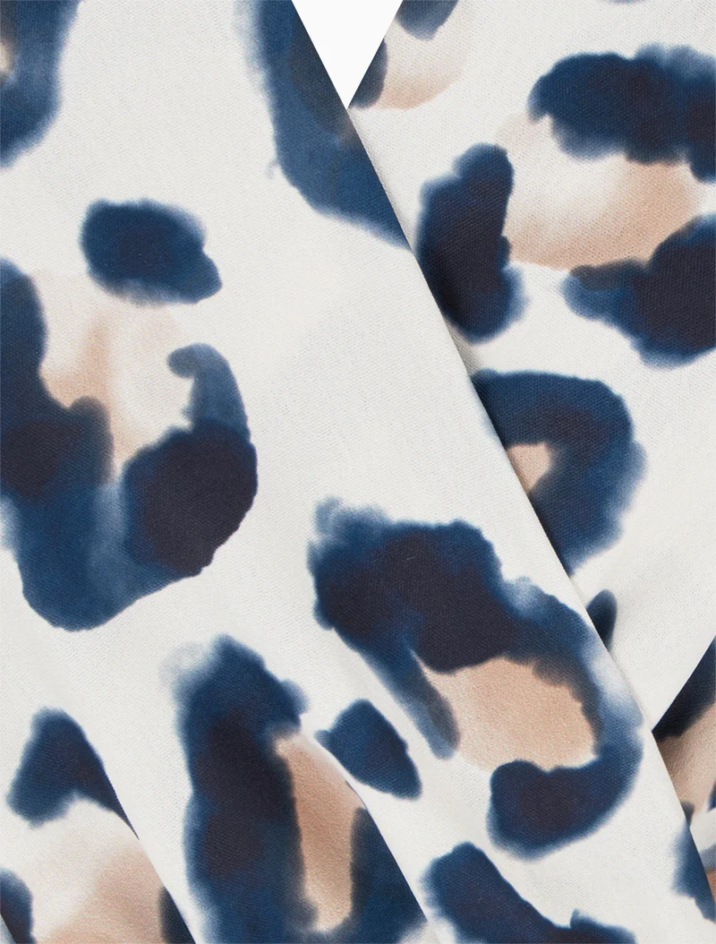 Ärmelloses Kleid mit Leopardenmuster - Marine