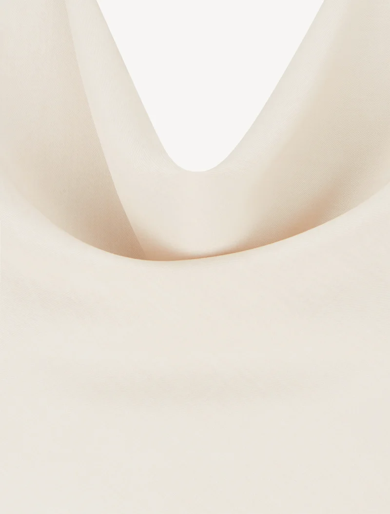 Ärmelloses Top mit Wasserfallausschnitt - Beige