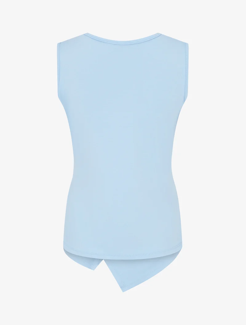 Ärmelloses Top mit Ring - Himmelblau