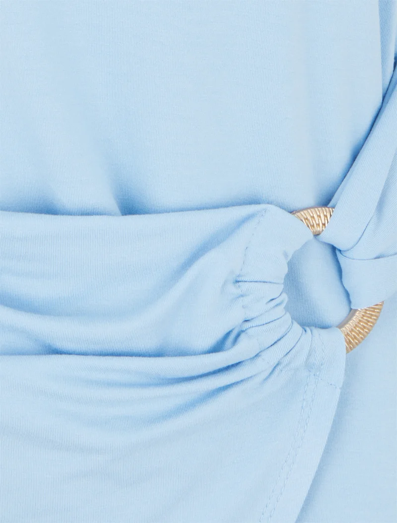 Ärmelloses Top mit Ring - Himmelblau