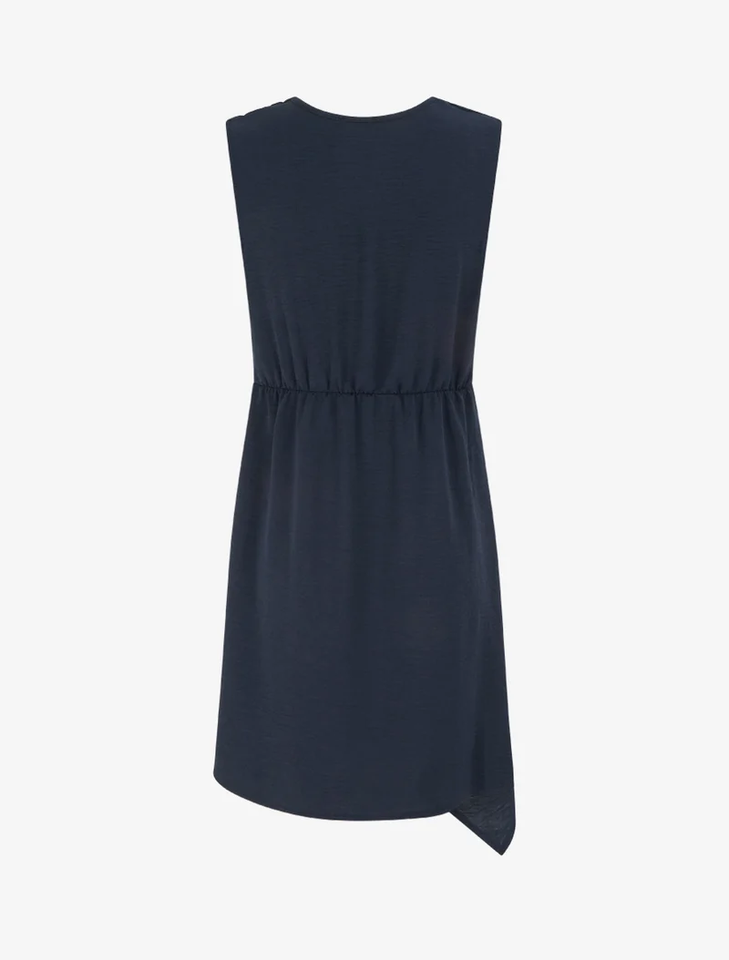 Ärmelloses Wickelkleid - Marine
