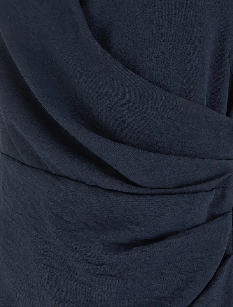 Ärmelloses Wickelkleid - Marine