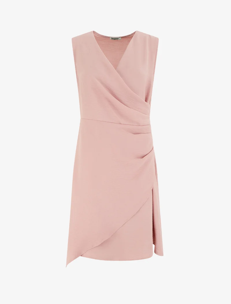 Ärmelloses Wickelkleid - Rose