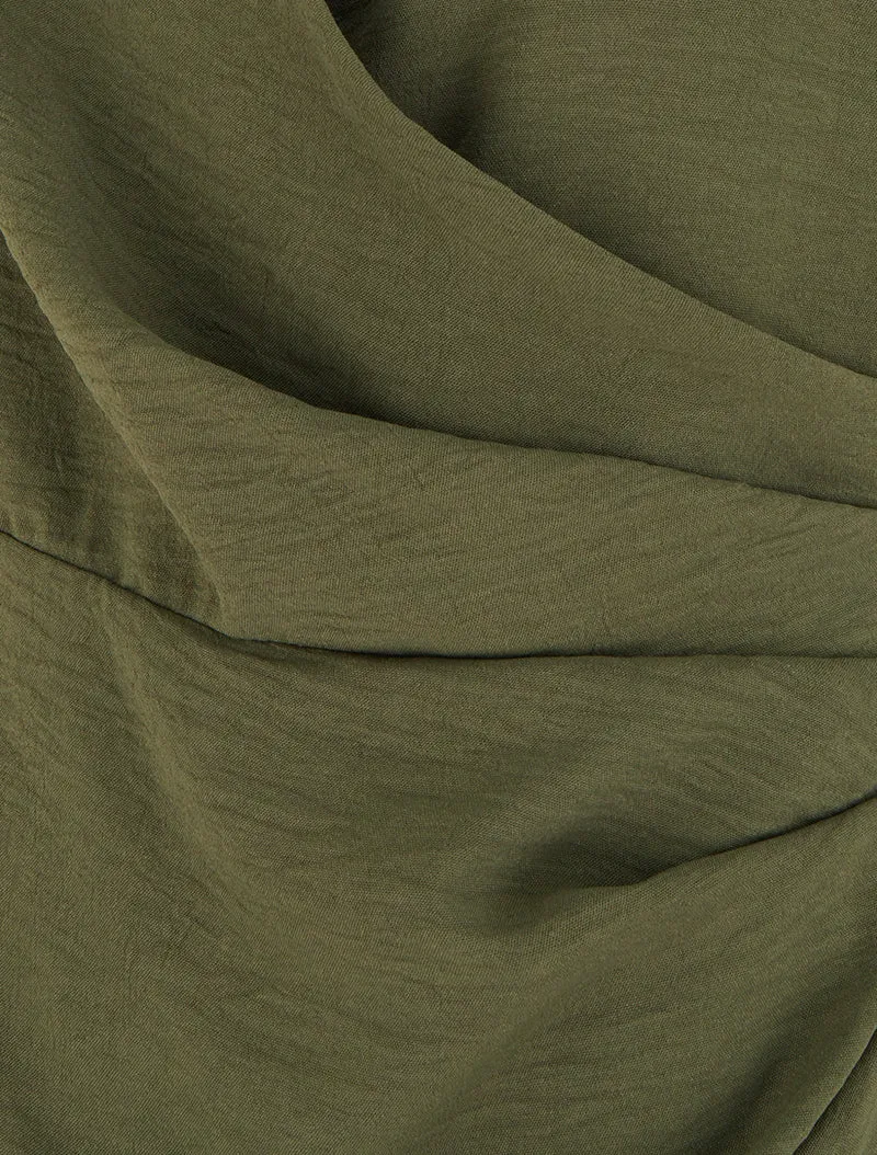 Ärmelloses Wickelkleid - Kaki