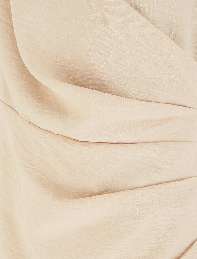 Ärmelloses Wickelkleid - Beige