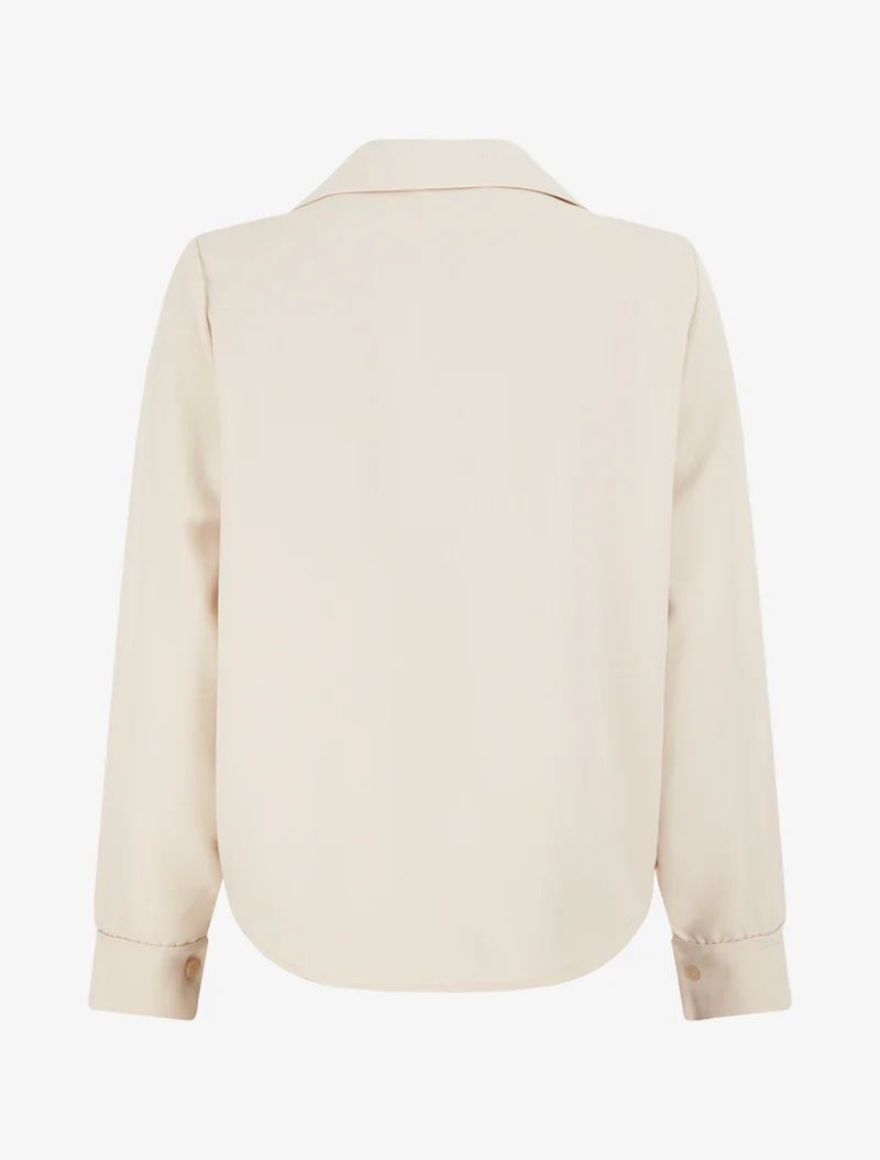 Asymmetrische gebundene Bluse - Beige