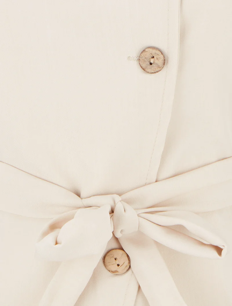 Ärmelloses, geknöpftes Top - Beige