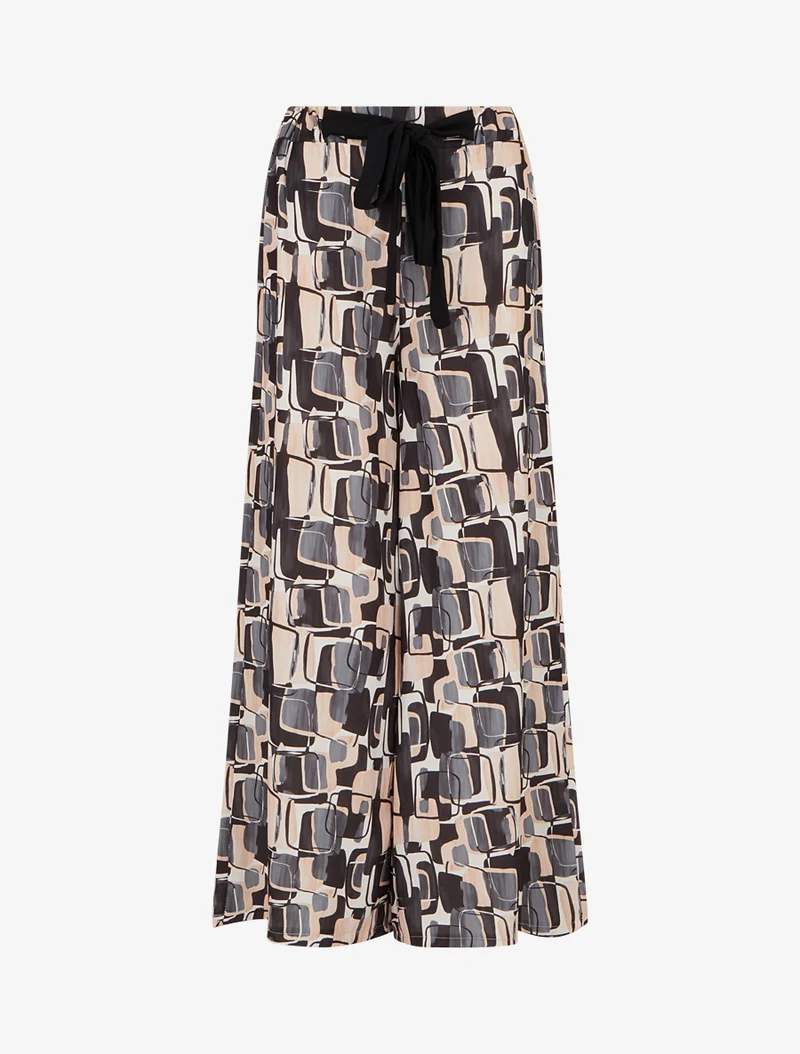 Weit geschnittene Hose mit grafischem Print. - Schwarz