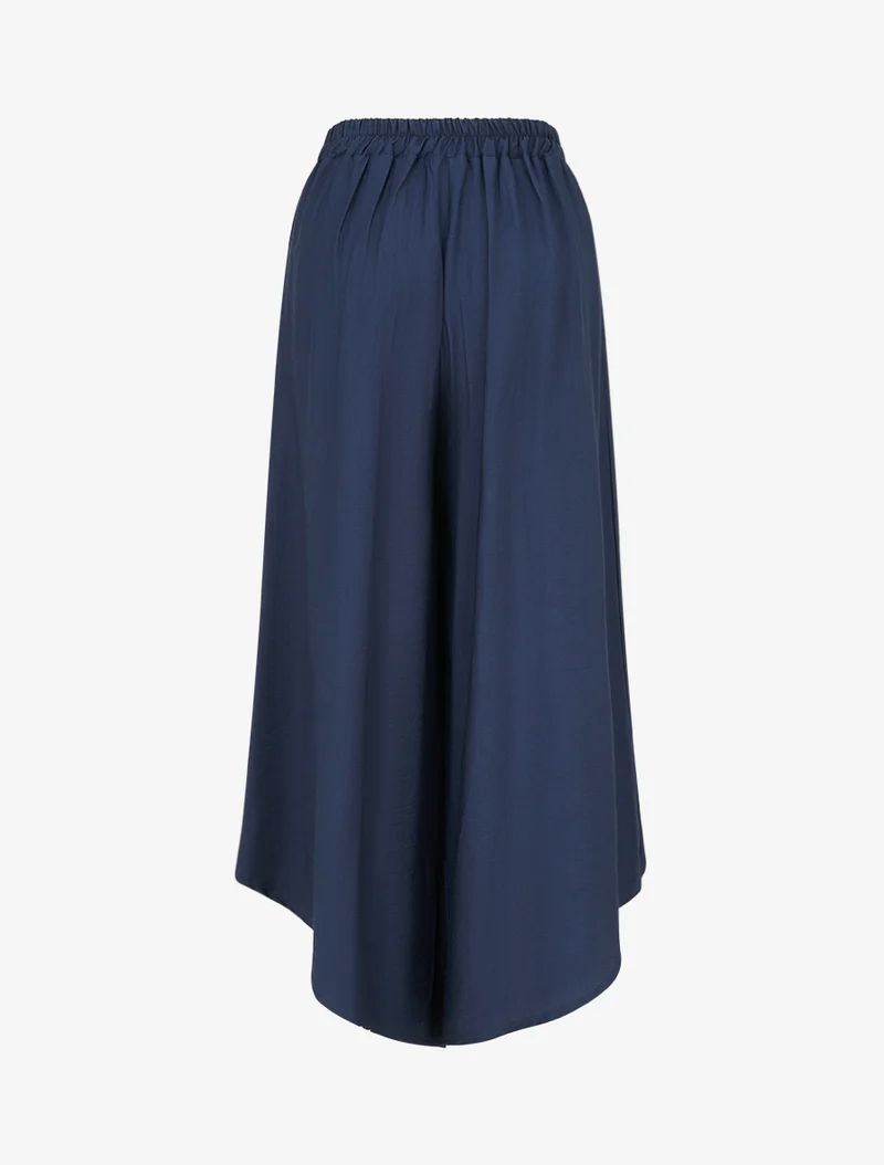 Weite Hose mit asymmetrischen Kanten - Marine