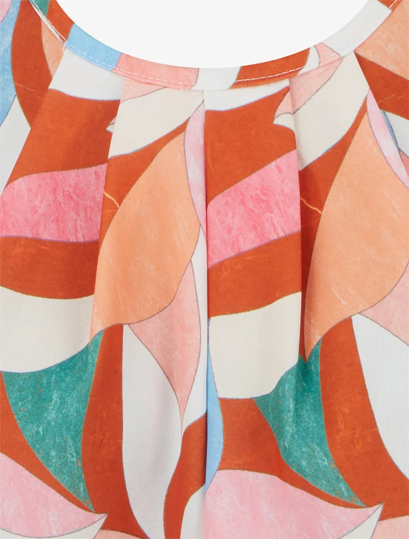 Elastisches Oberteil mit Fantasiemuster - Orange