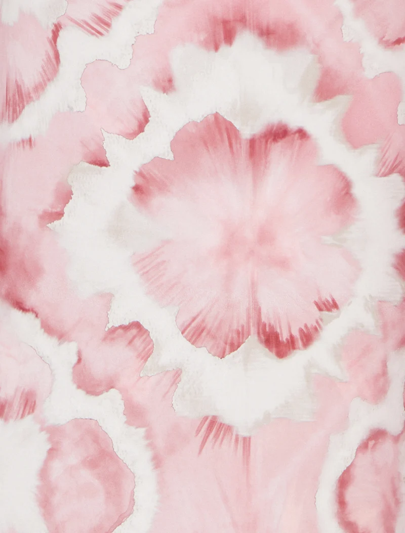 Elastische Hose mit abstraktem Muster - Rose
