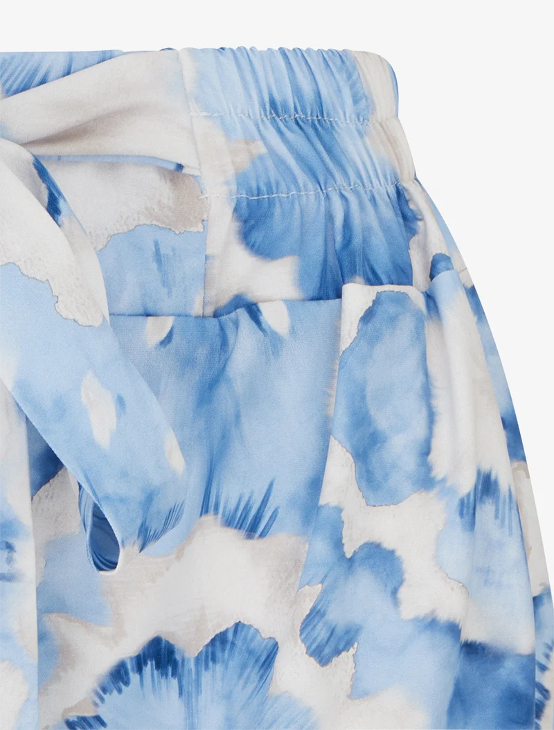 Elastische Hose mit abstraktem Muster - Himmelblau