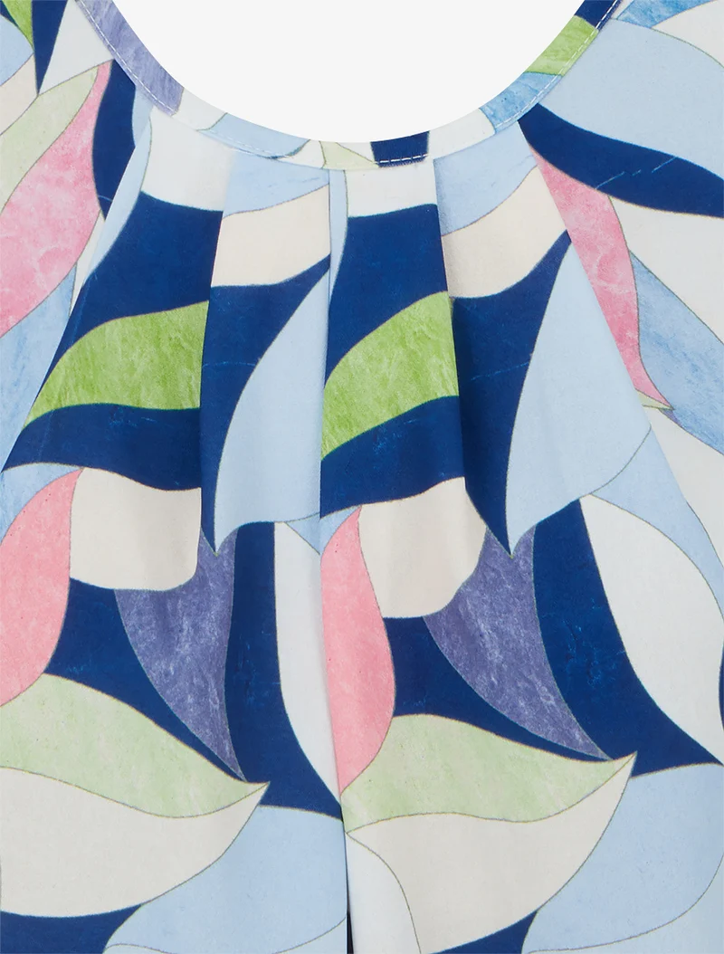 Elastisches Oberteil mit Fantasiemuster - Marine
