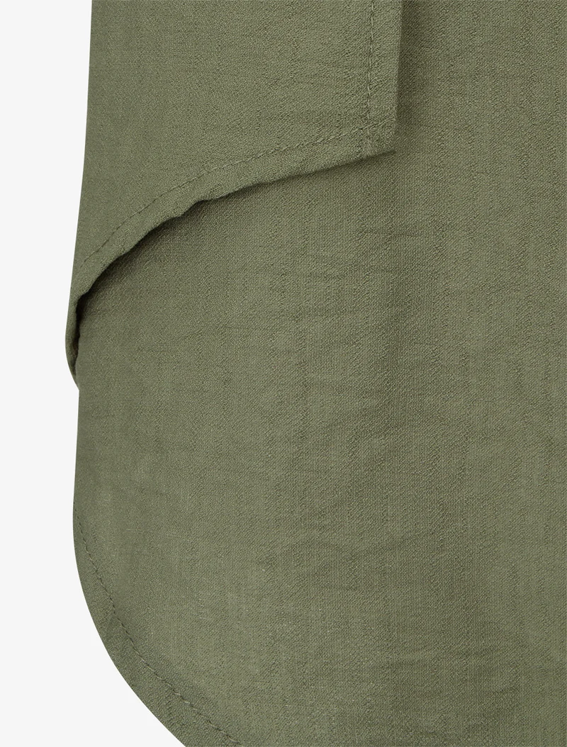 Weite Hose mit asymmetrischen Kanten - Kaki