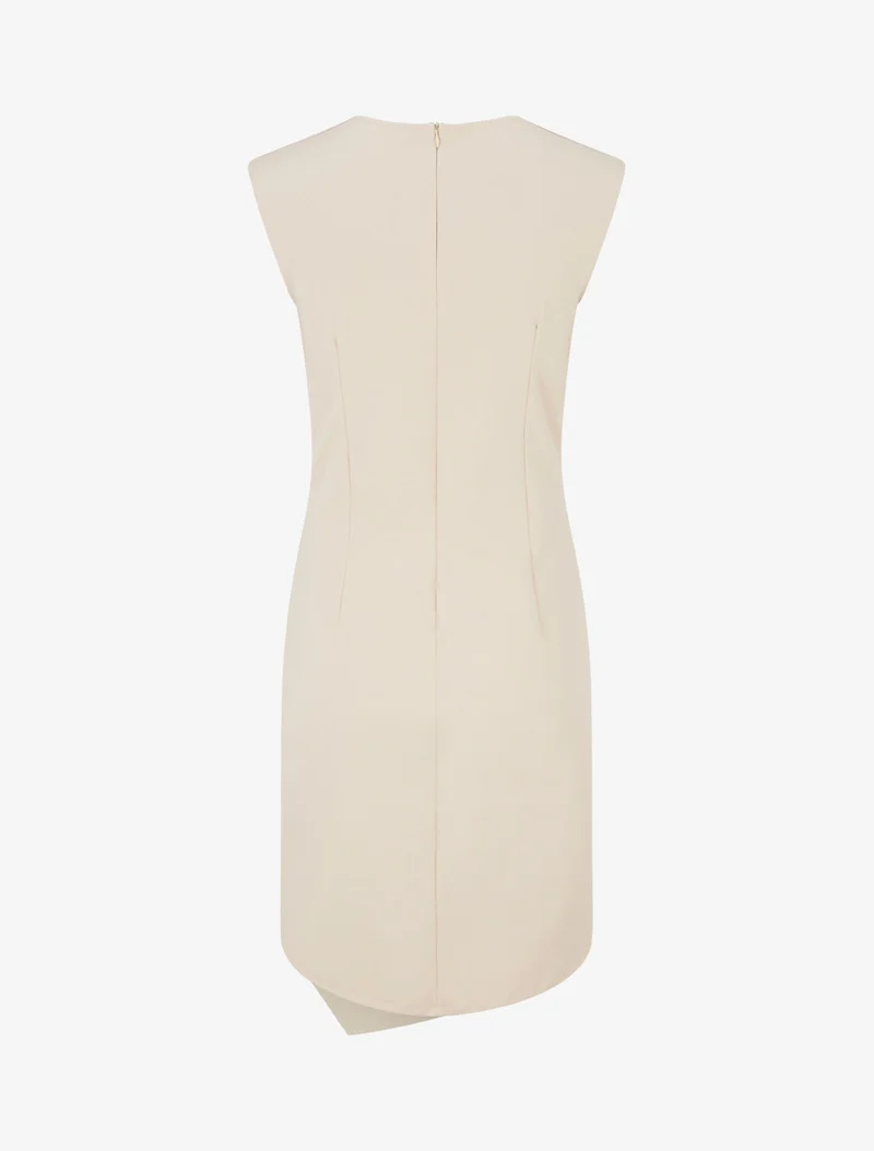 Ärmelloses Wickelkleid einfarbig - Beige