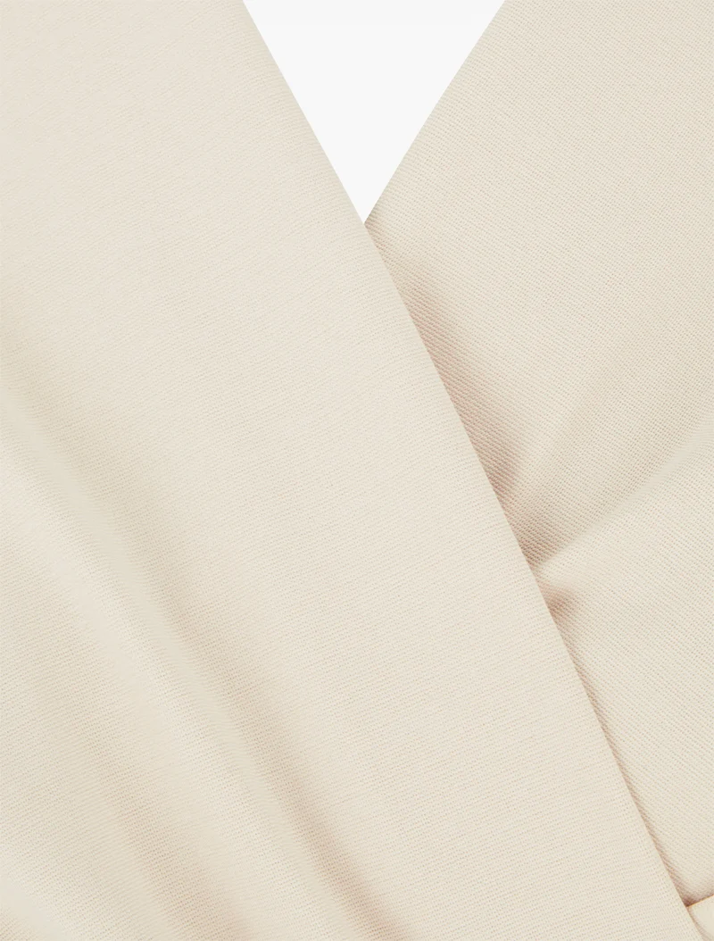 Ärmelloses Wickelkleid einfarbig - Beige
