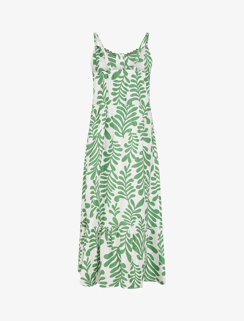 Ausgestelltes Kleid mit Fantasiemuster - Grün