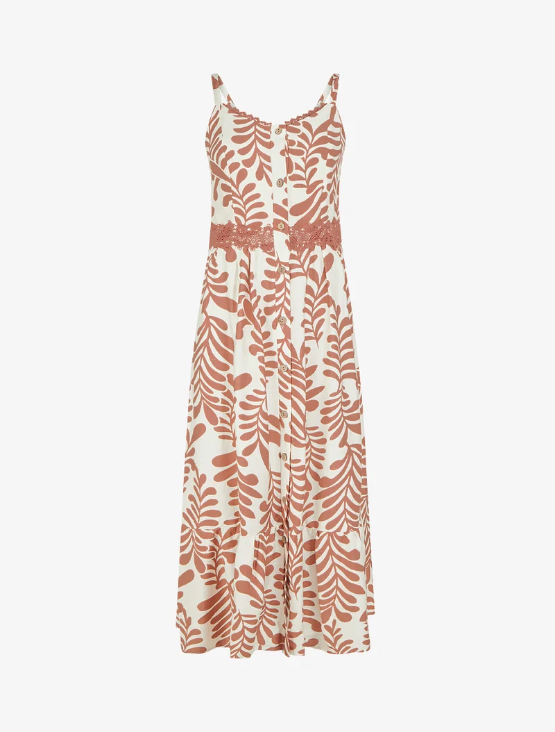 Ausgestelltes Kleid mit Fantasiemuster - Altrosa