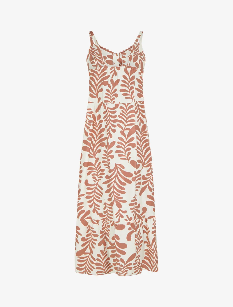Ausgestelltes Kleid mit Fantasiemuster - Altrosa