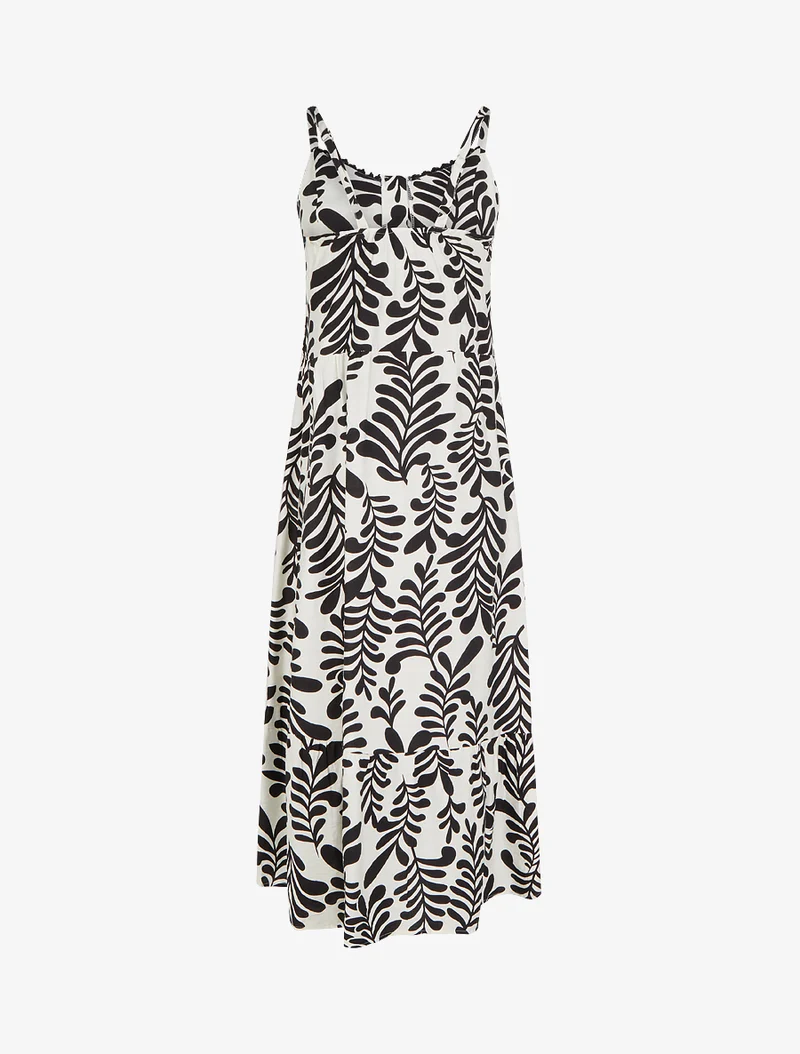 Ausgestelltes Kleid mit Fantasiemuster - Schwarz