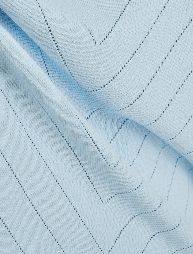 Gehäkeltes Top mit Rundhalsausschnitt - Himmelblau