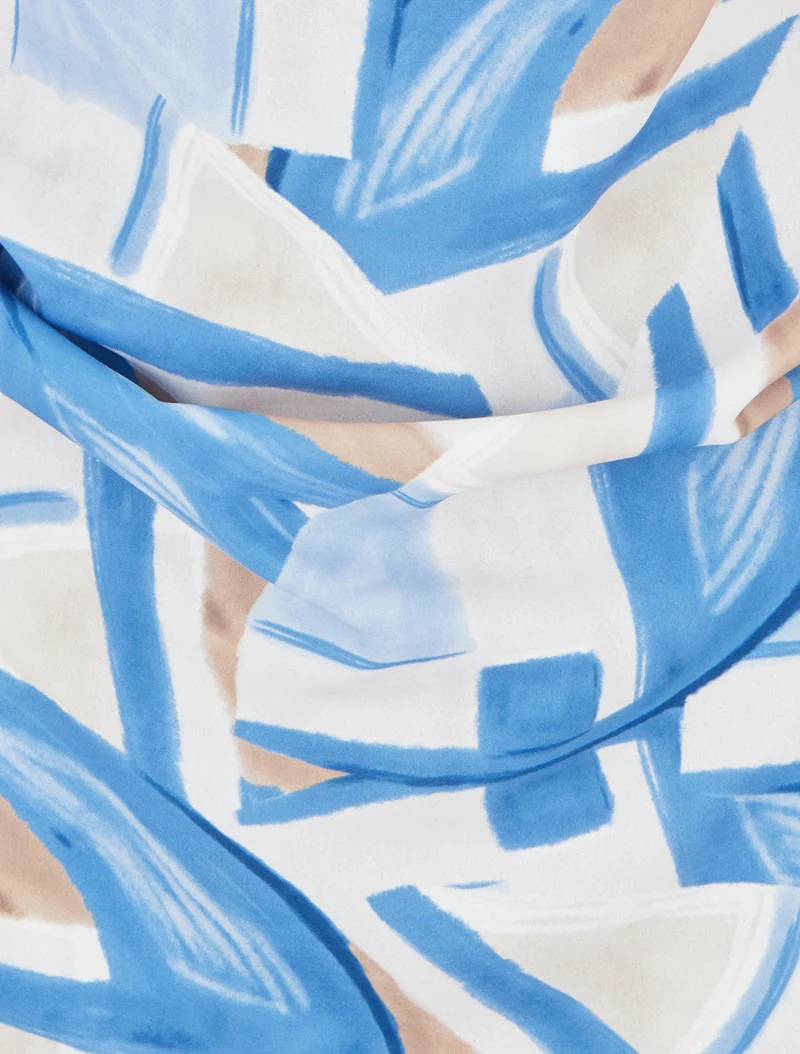 Gerade geschnittenes Kleid mit elastischer Taille - Blau