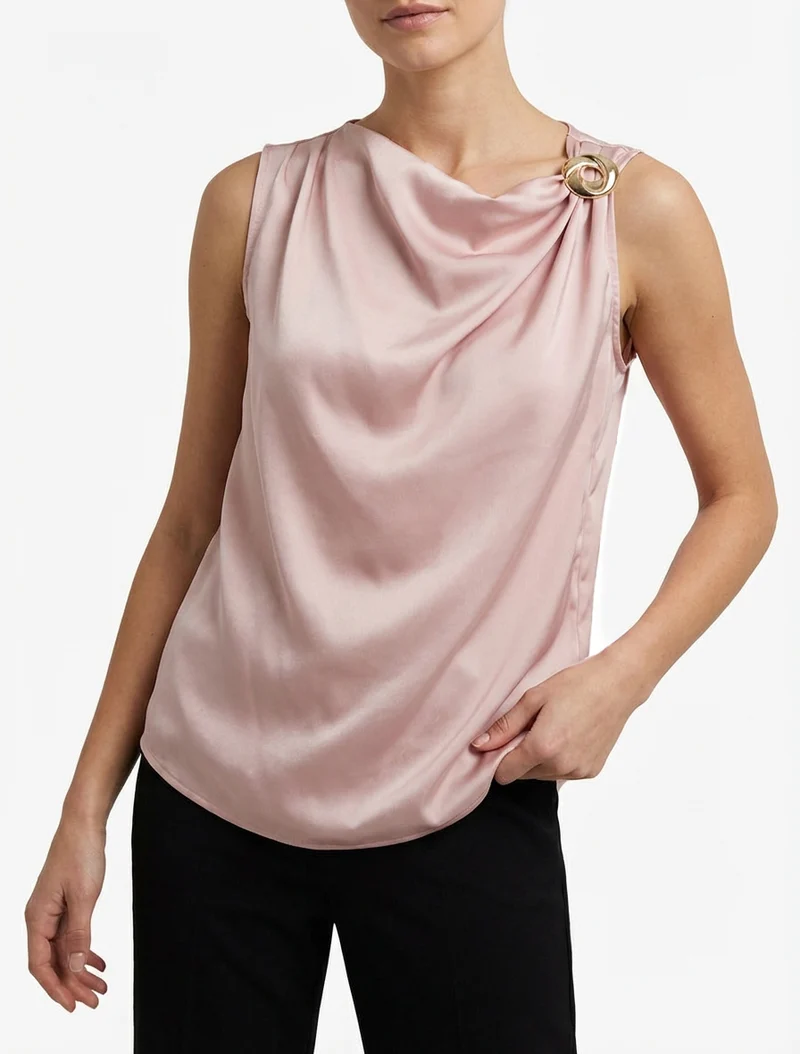 Satinierte Top-Kugel mit Metallschmuck - Rose