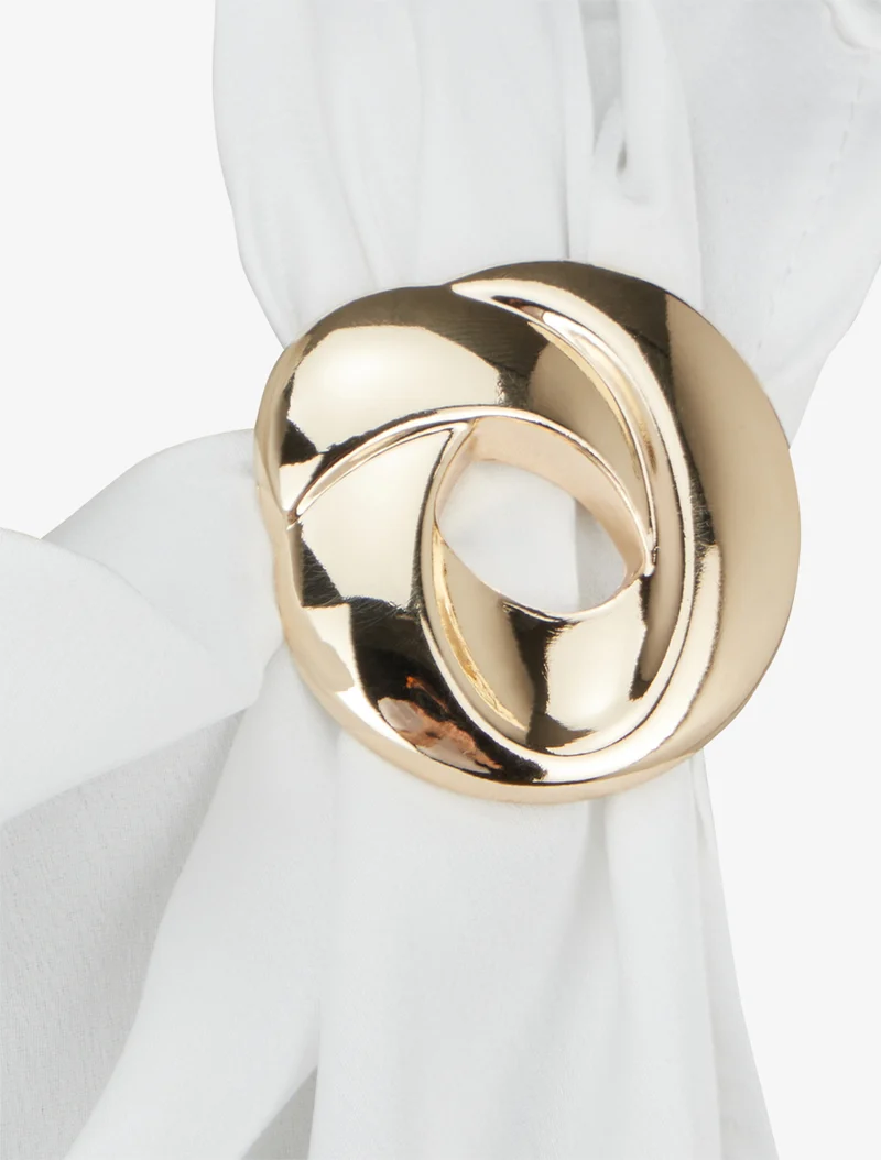 Satinierte Top-Kugel mit Metallschmuck - Weiß