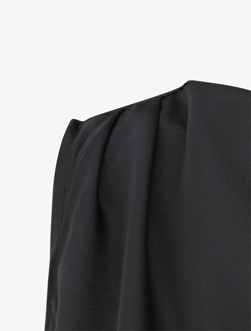 Satinierte Top-Kugel mit Metallschmuck - Schwarz