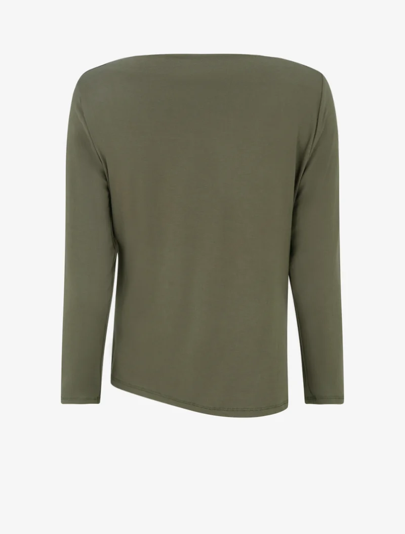 Asymmetrisches Top mit Rundhalsausschnitt - Kaki