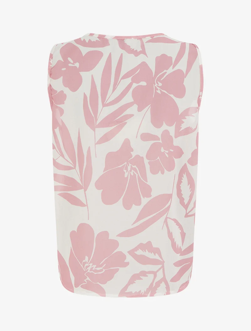 Oberteil aus bedrucktem Blumenstoff - Rose
