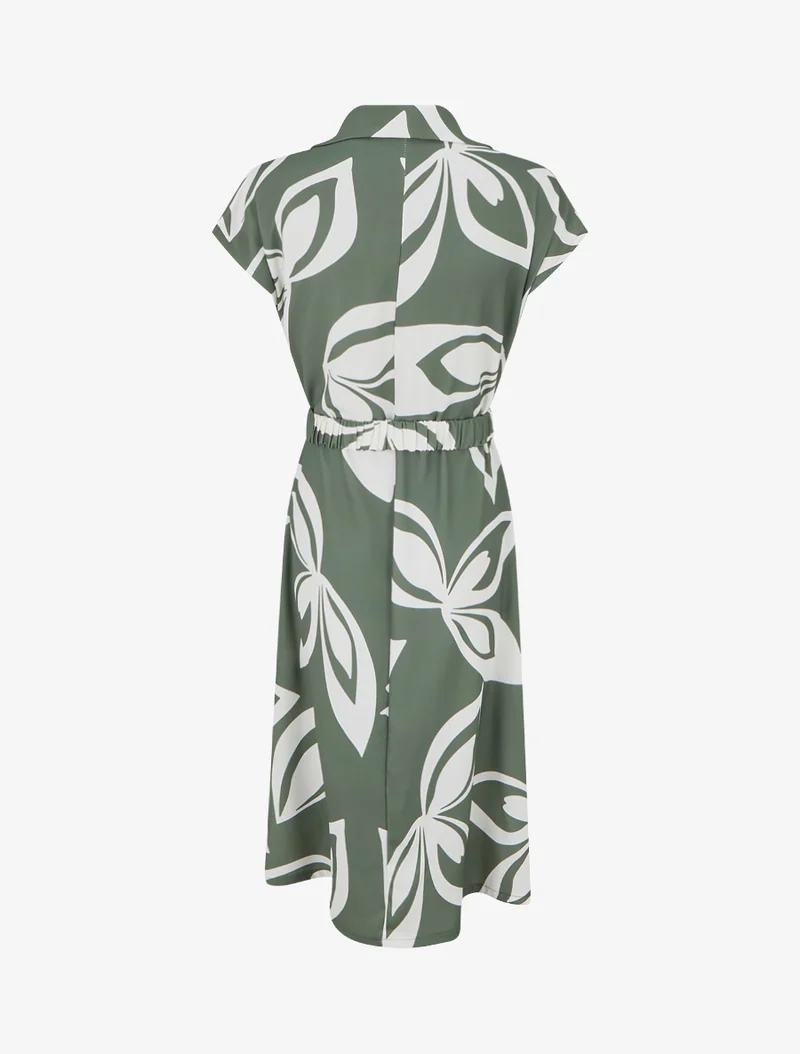 Gerades Kleid mit Gürtel - Kaki