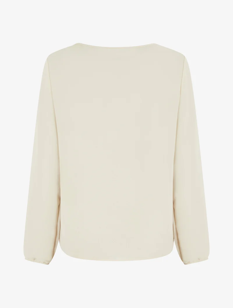 Bluse aus Voile mit Drapierungseffekt - Beige