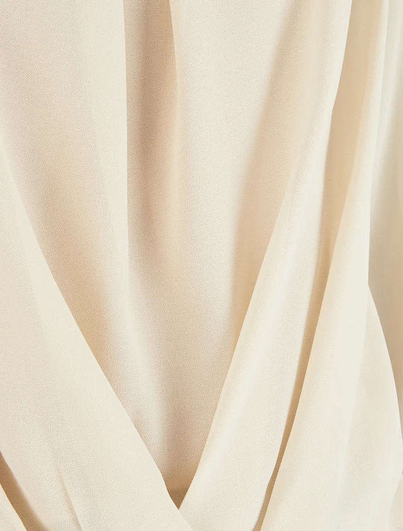Bluse aus Voile mit Drapierungseffekt - Beige
